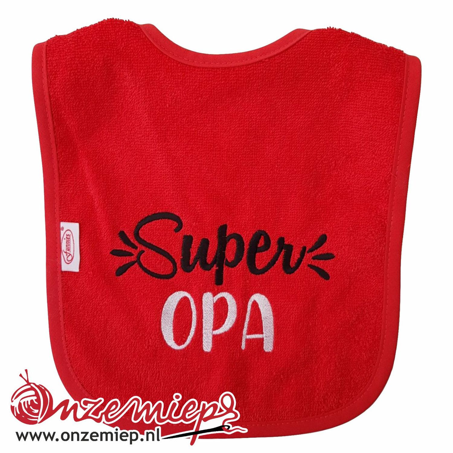 Rode slab met "Super Opa"
