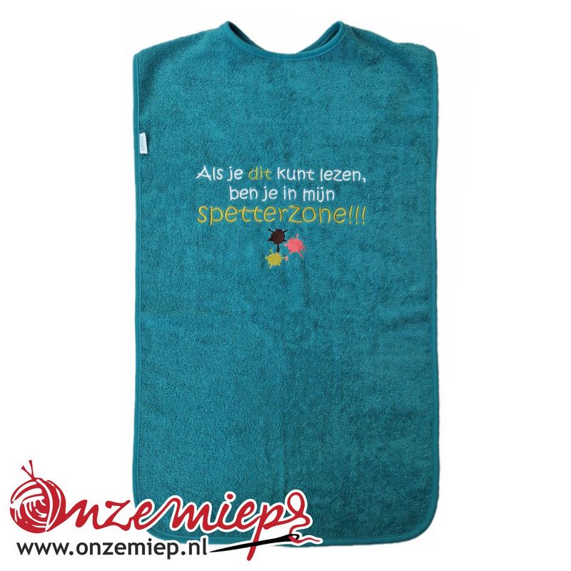 Lake green slab voor volwassenen met "Als je dit kunt lezen, ben je in mijn spetterzone!!!" - 50 x 100 cm