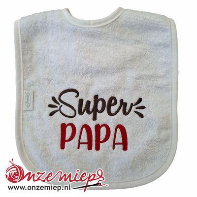 Witte slab met "Super Papa"