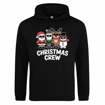 Zwarte hoodie met "Christmas crew"