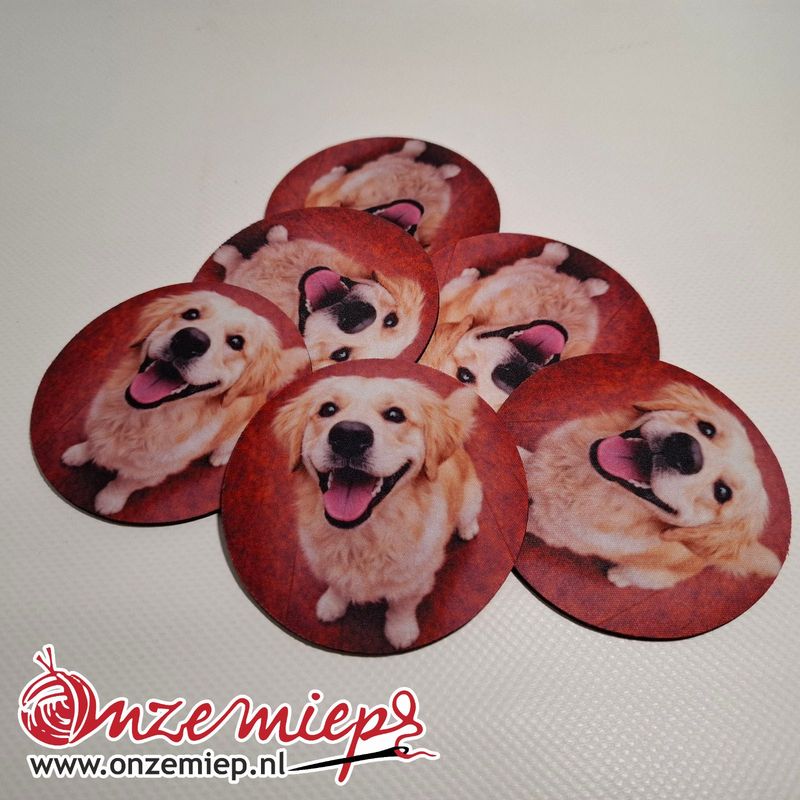 Golden retriever onderzetters – set van 6 rubberen onderzetters