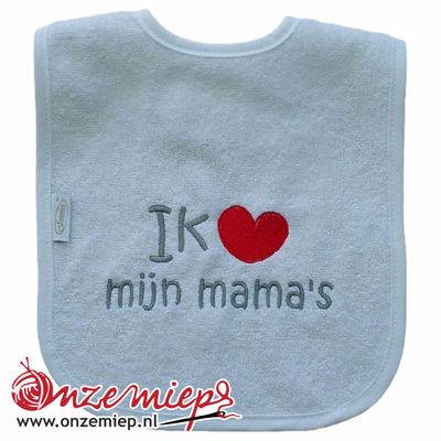 Witte slab met "Ik hou van mijn mama's"