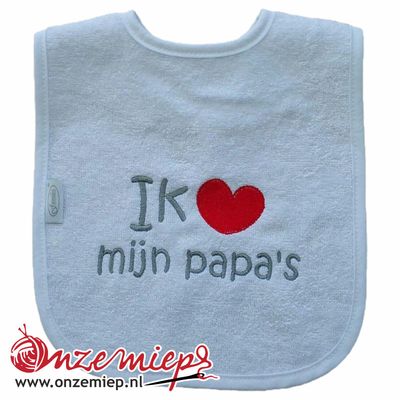 Witte slab met "Ik hou van mijn papa's"