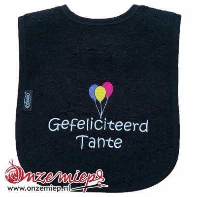 Zwarte slab met "Gefeliciteerd tante" Zwarte slab met "Gefeliciteerd tante"