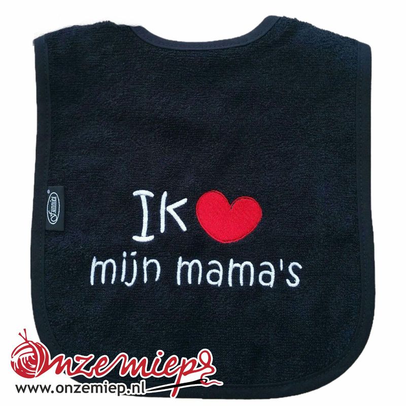 Zwarte slab met "Ik hou van mijn mama's"