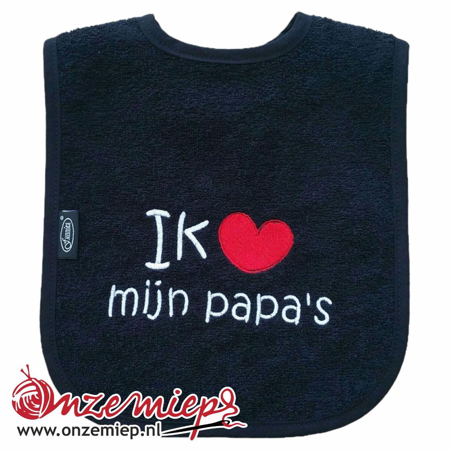 Zwarte slab met "Ik hou van mijn papa's"