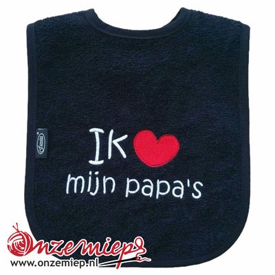 Zwarte slab met "Ik hou van mijn papa's" Zwarte slab met "Ik hou van mijn papa's"