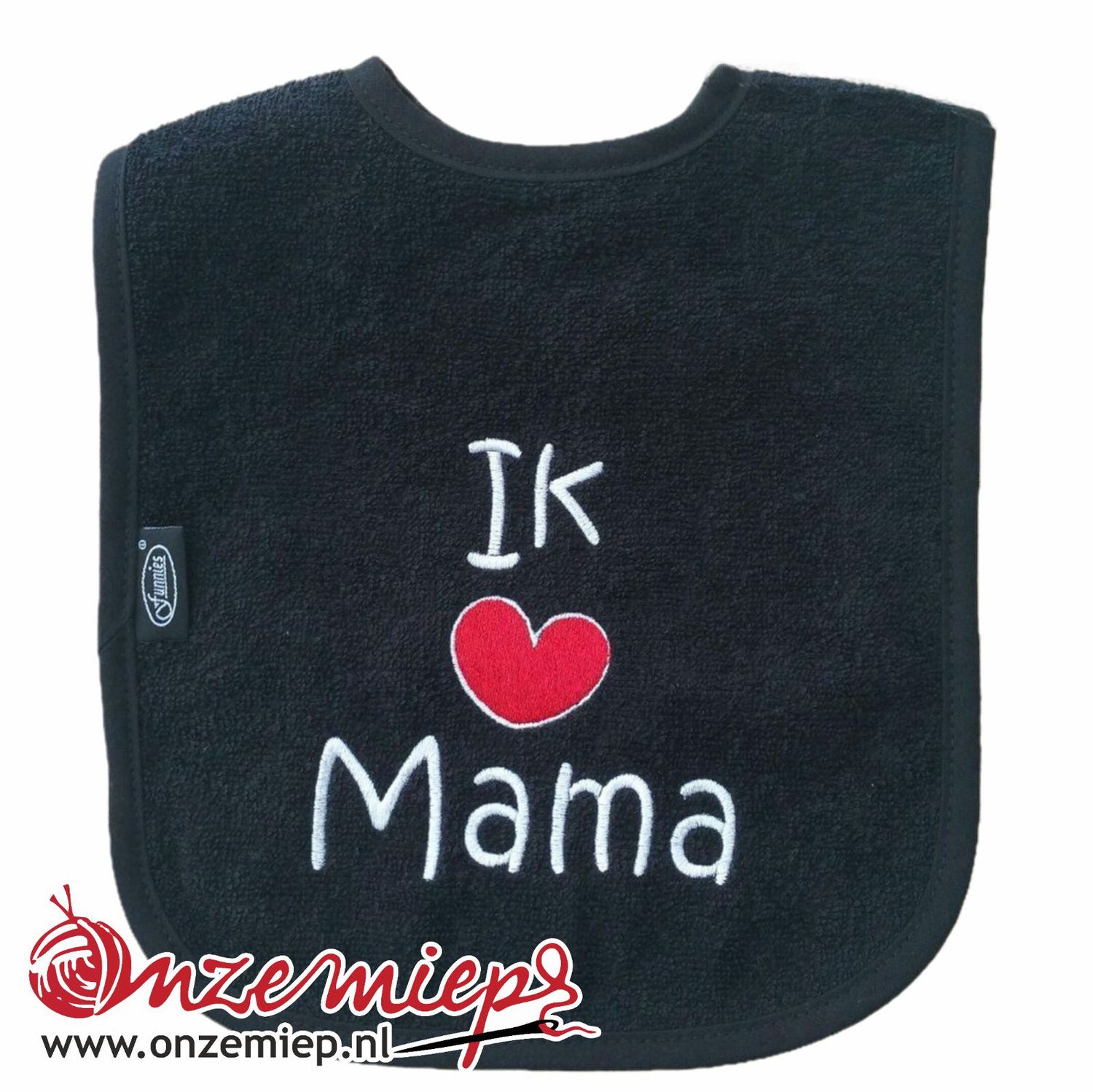 Zwarte slab met "Ik hou van mama"