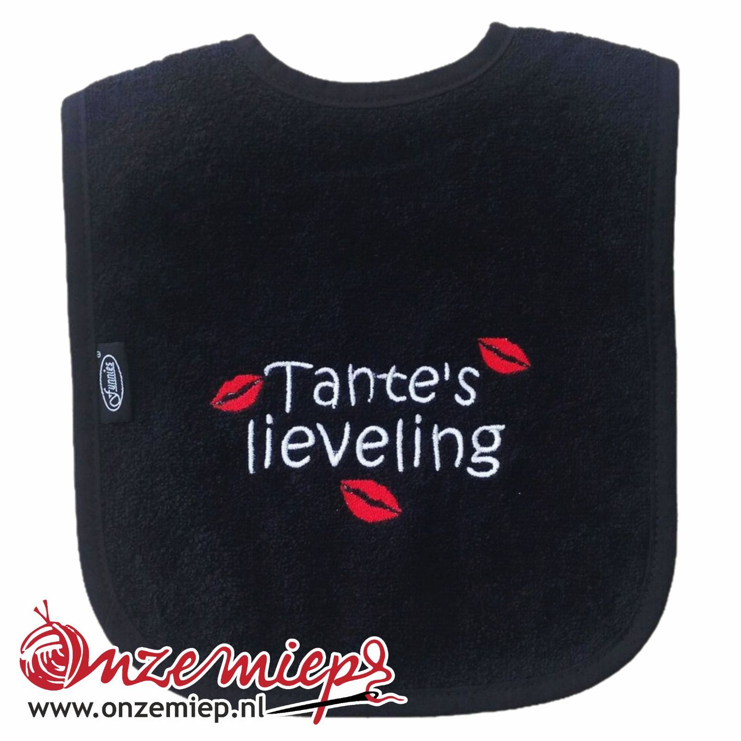 Zwarte slab met "Tante's lieveling"