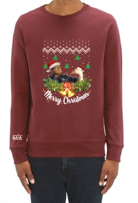 Christmas sweater 'No need to force feed' (NL)