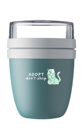 lunch pot &#39;Adopt, don&#39;t shop&#39;