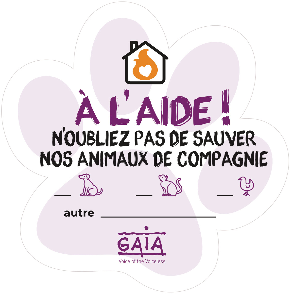 pet sticker &#39;À L&#39;AIDE !&#39; (FR)