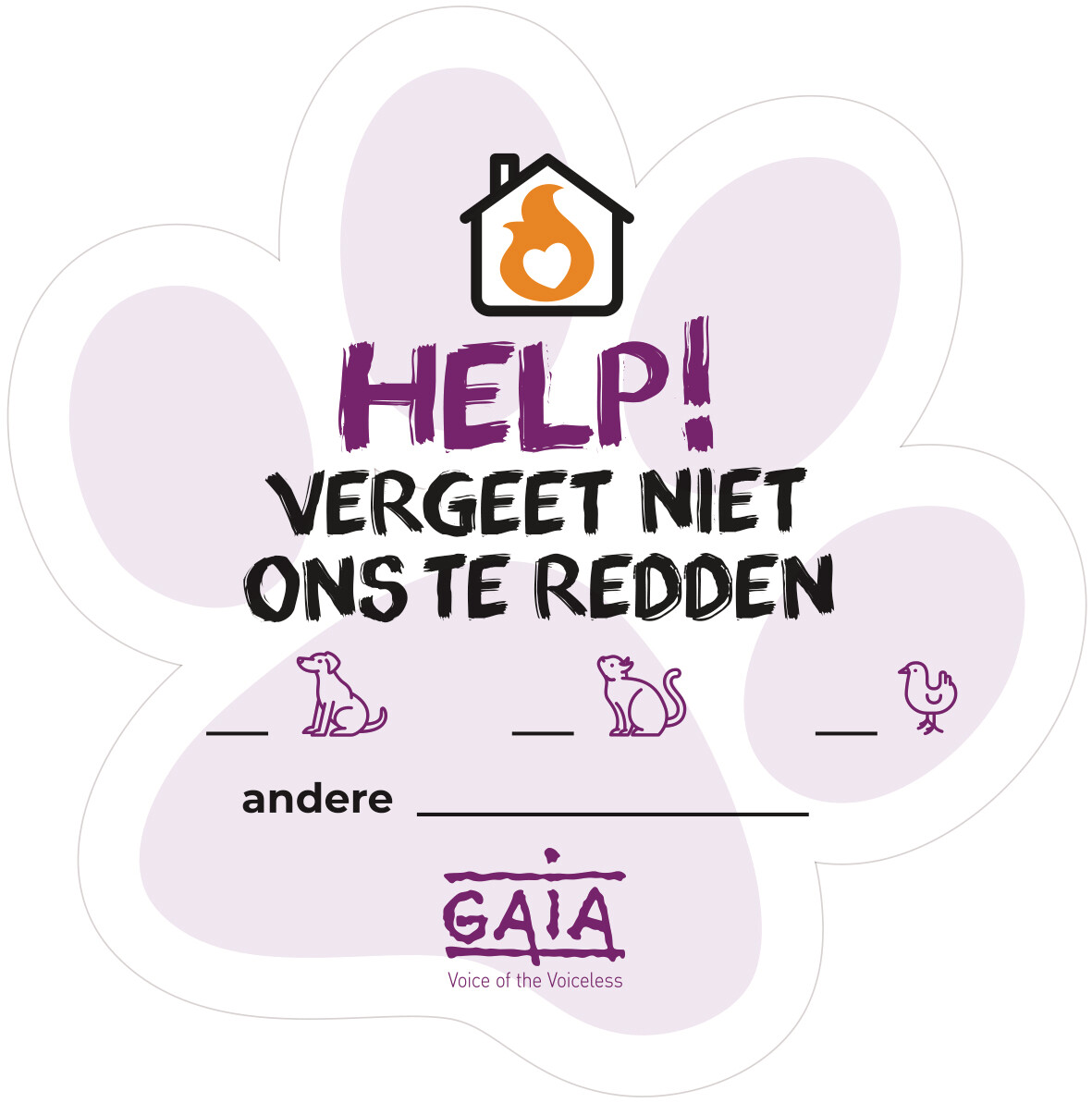 pet sticker &#39;HELP!&#39; (NL)