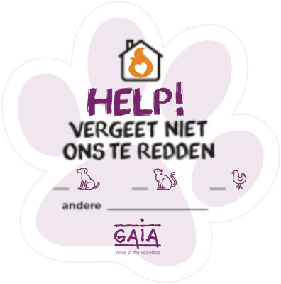 pet sticker 'HELP!' (NL)
