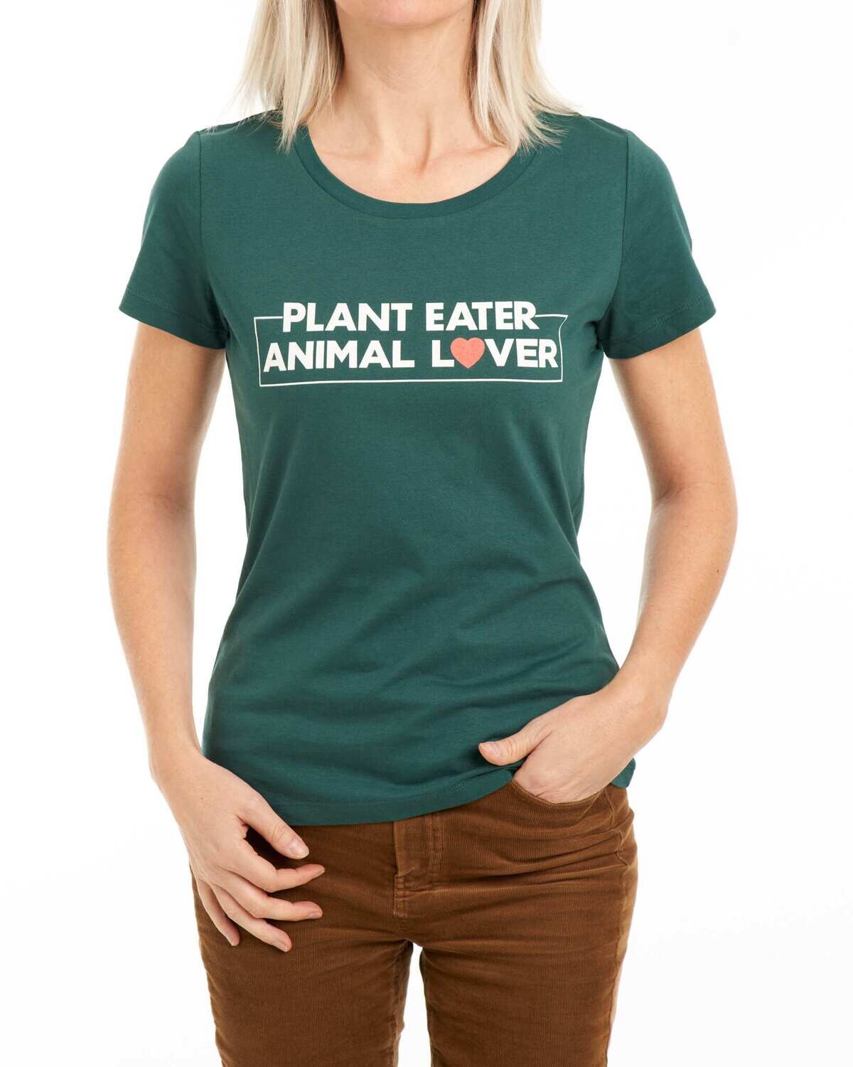 shirt 'Plant eater - Animal lover' - green (women)