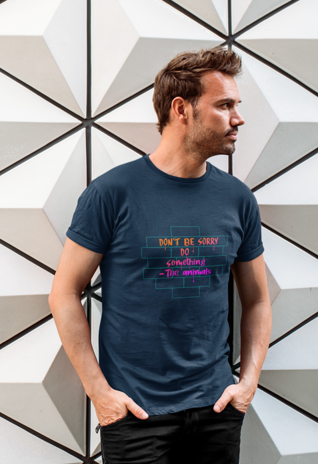 shirt &#39;Don&#39;t be sorry, do something&#39; - navy (men)