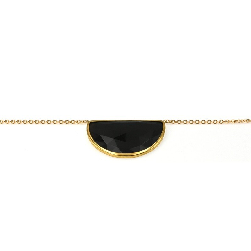 Collier en spinel noire facettée