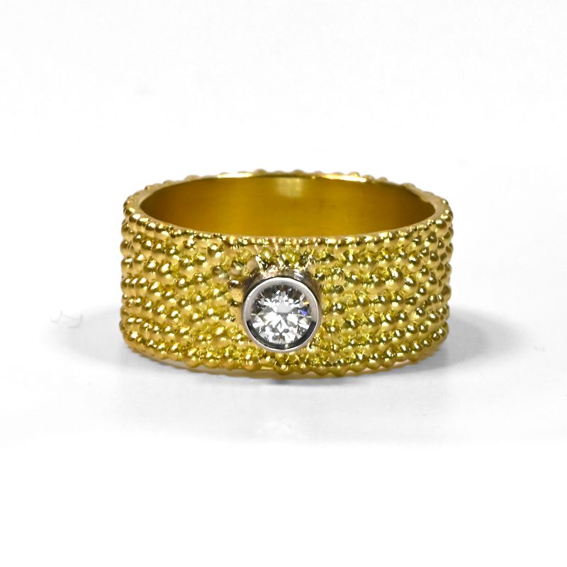 Bague en bille d&#39;or et diamant