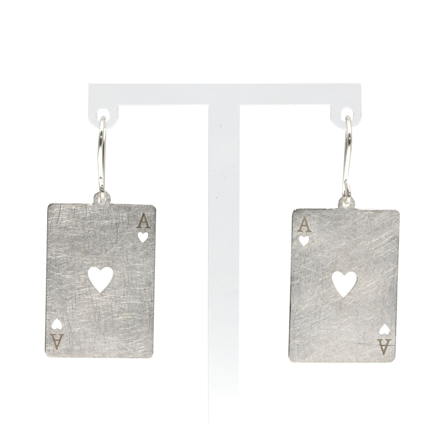 Boucles d’oreilles AS de coeur - version argent