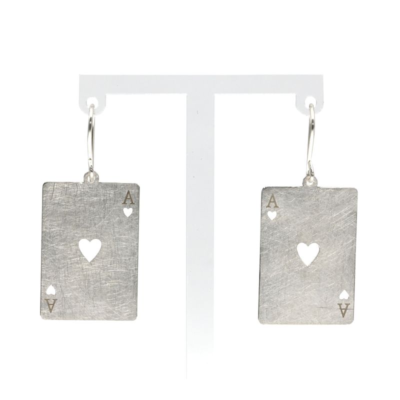 Boucles d’oreilles AS de coeur - version argent