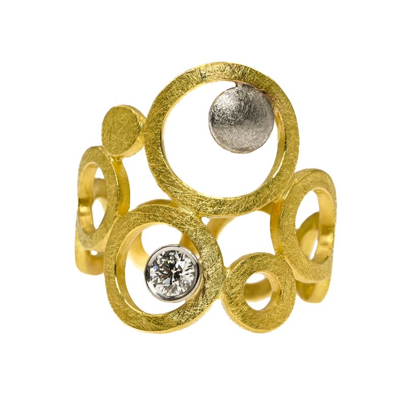 Bague or bicolore et diamant