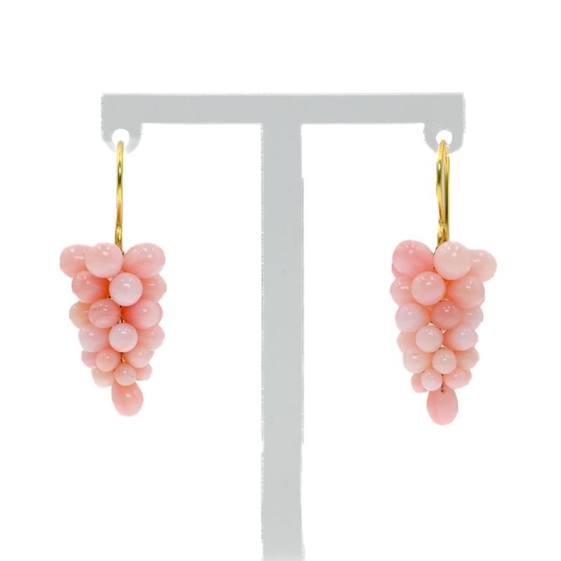 Boucles d&#39;oreilles grappes d’opales roses