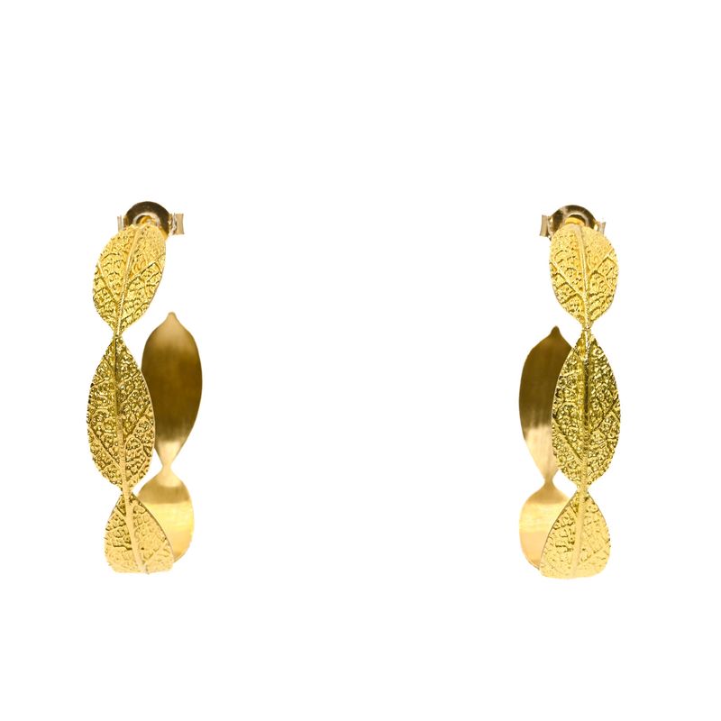 Boucles d&#39;oreilles créoles feuilles