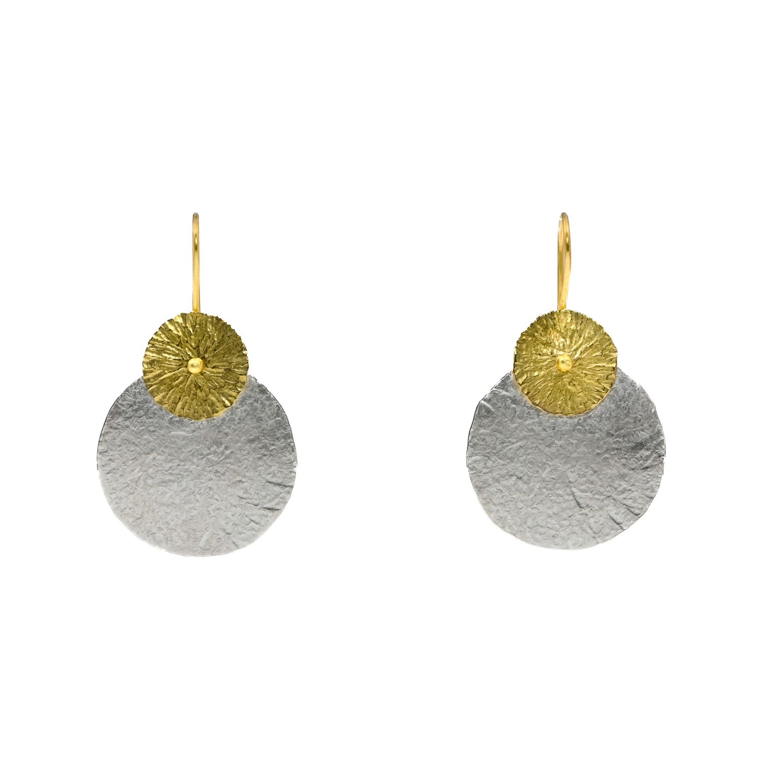 Boucles d&#39;oreilles en disques fleuris