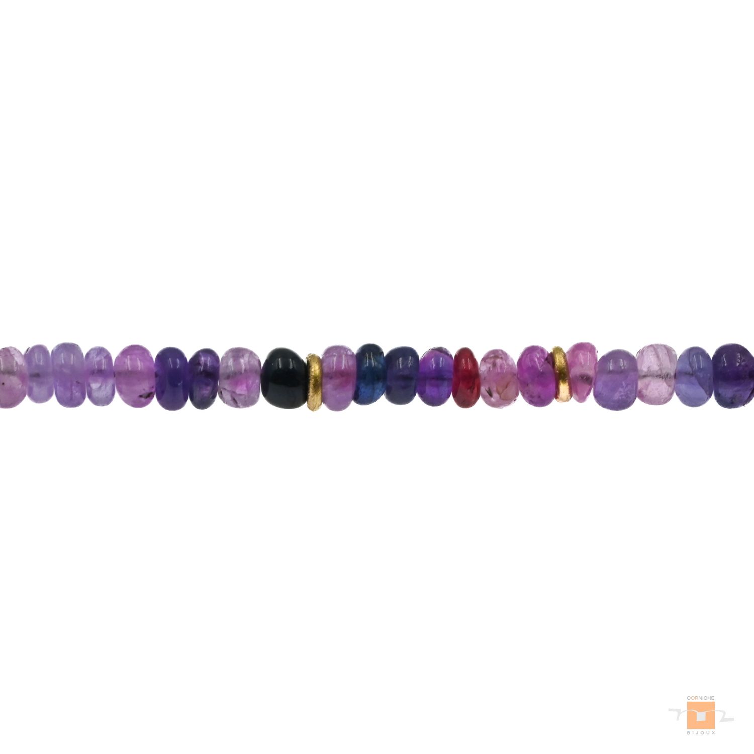 Collier saphirs, variations sur le rose &amp; mauve