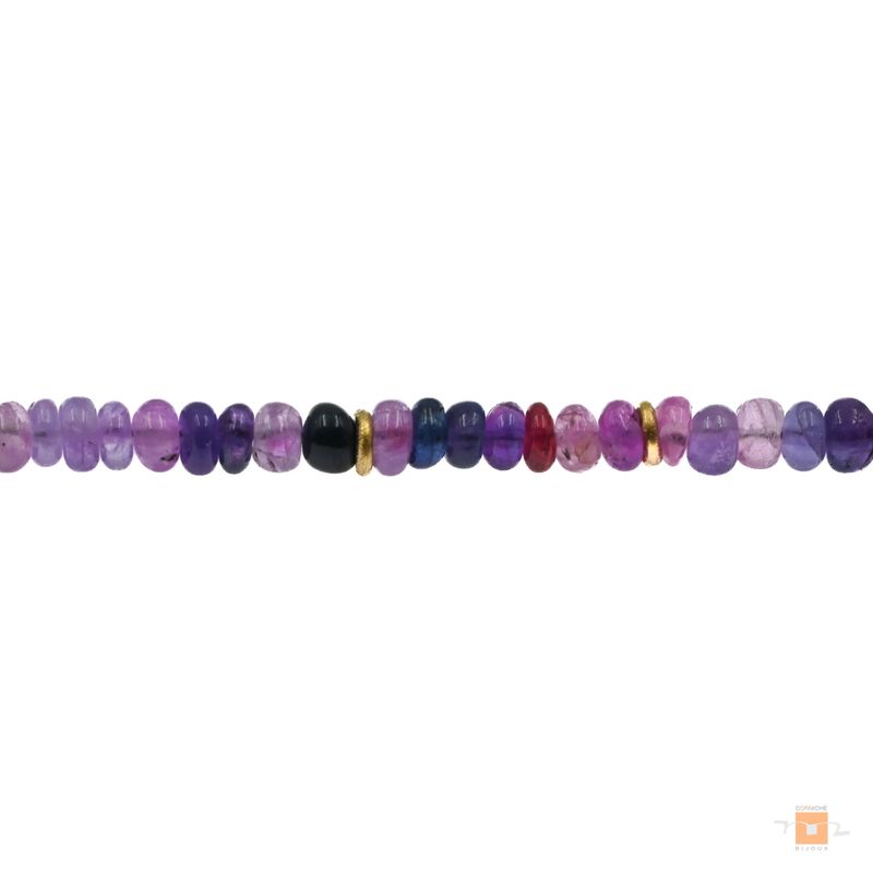 Collier saphirs, variations sur le rose &amp; mauve