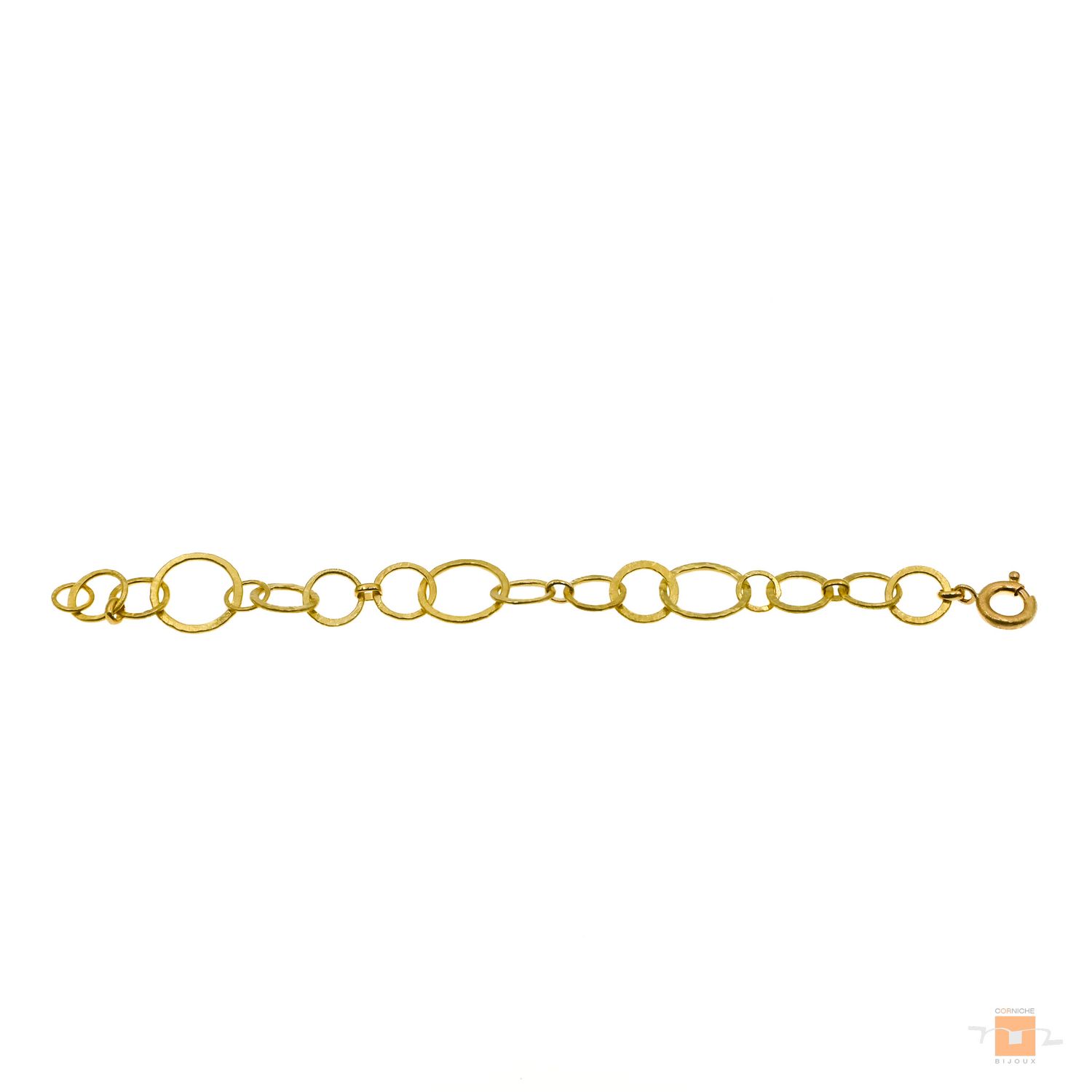 Bracelet anneaux d’or martelé