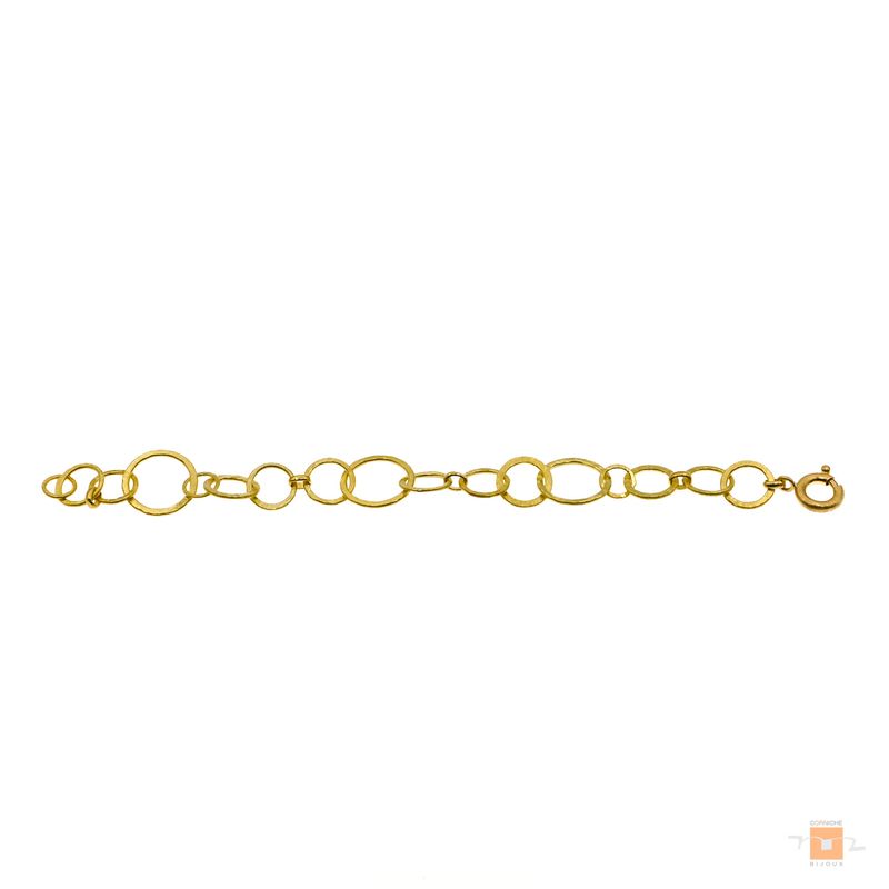 Bracelet anneaux d’or martelé