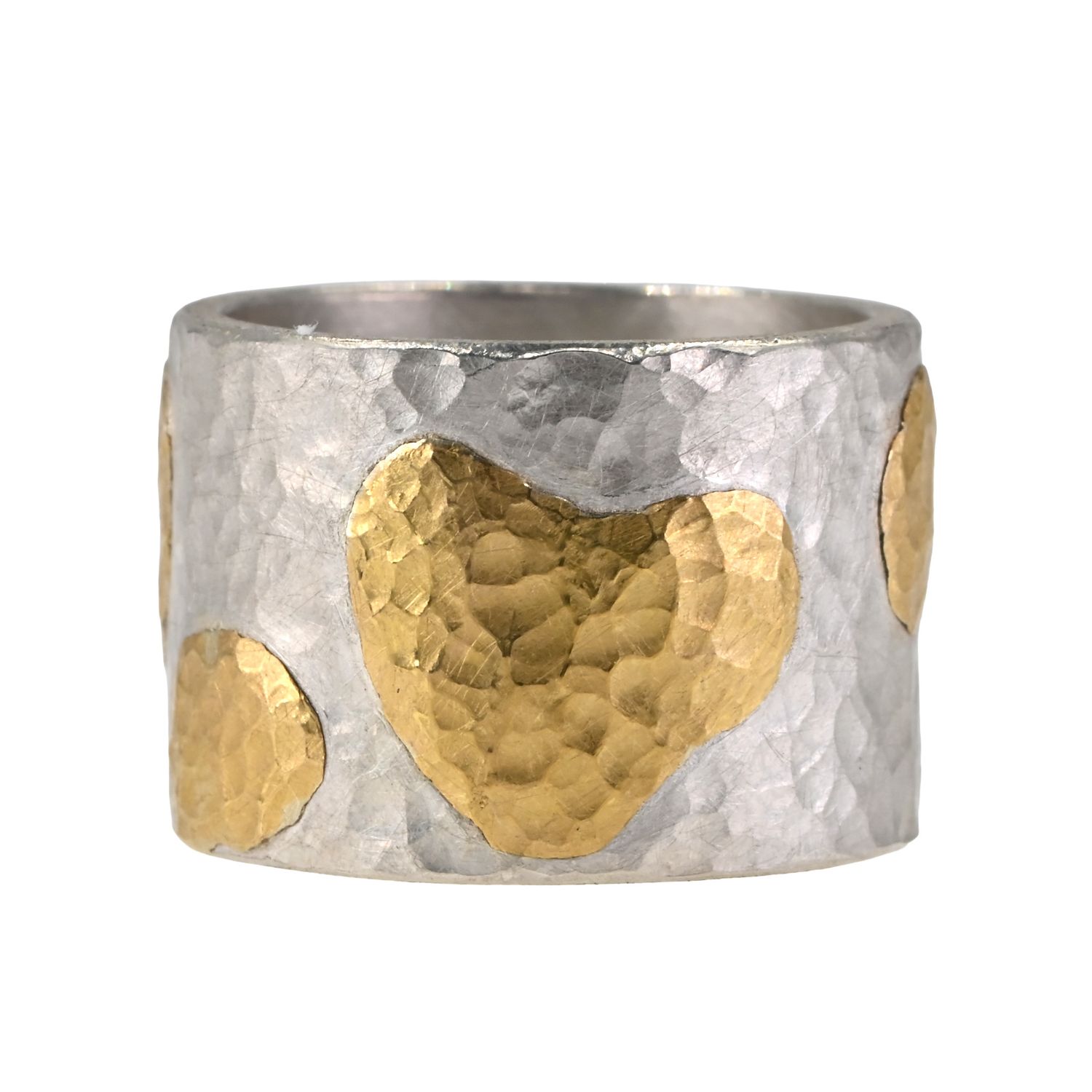Anneau d'argent avec inserts d’or Anneau d'argent avec inserts d’or