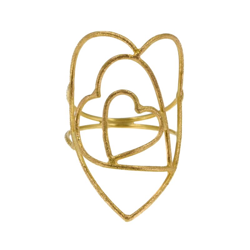 Longue bague coeur en fil d’or Longue bague coeur en fil d’or