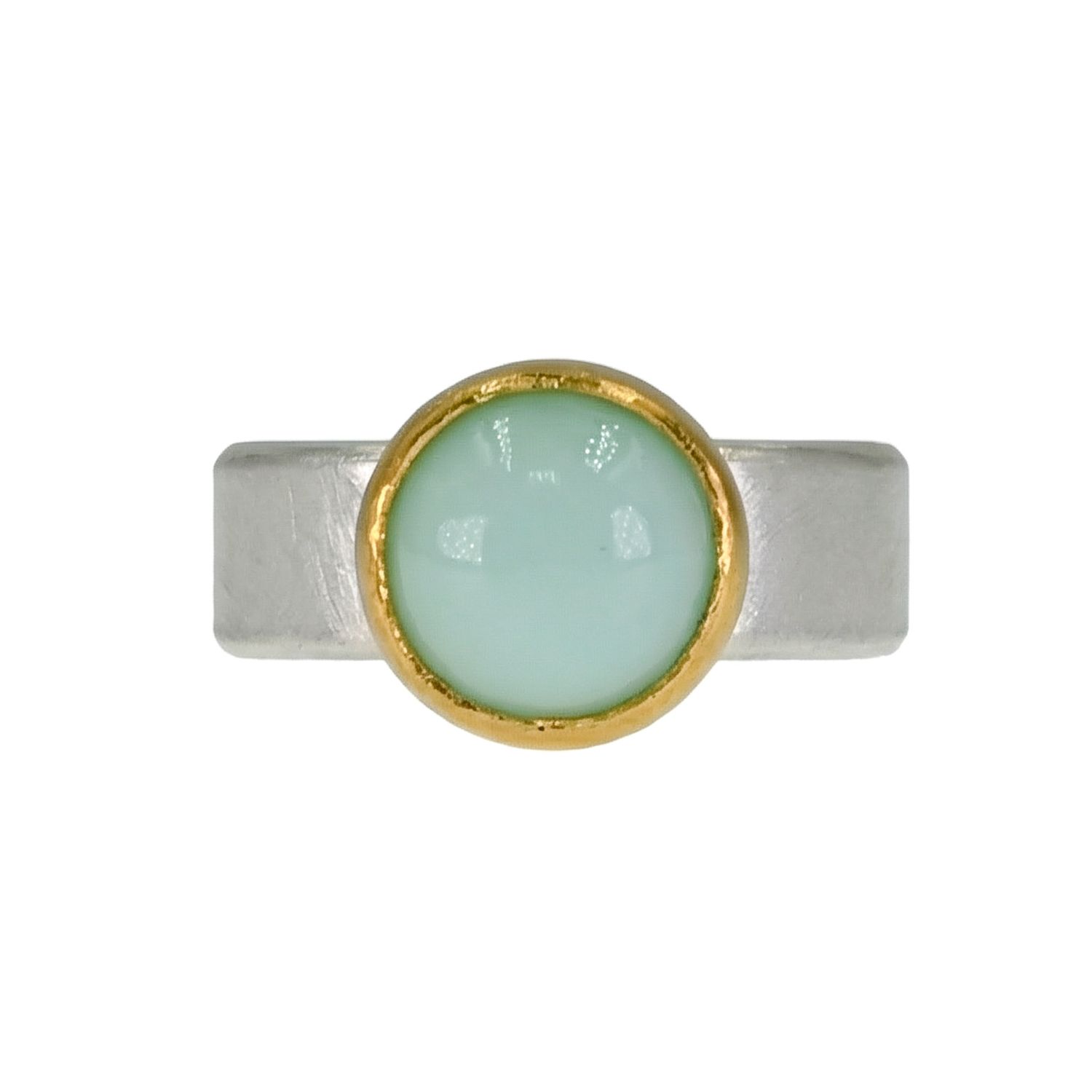 Bague argent et chrysoprase