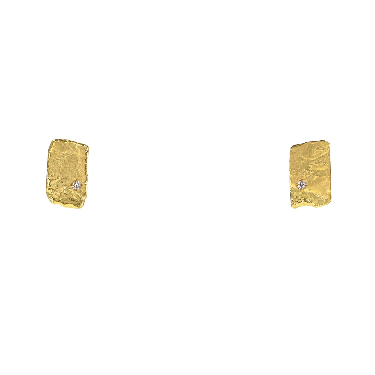 Boucles or brut et diamant Boucles or brut et diamant