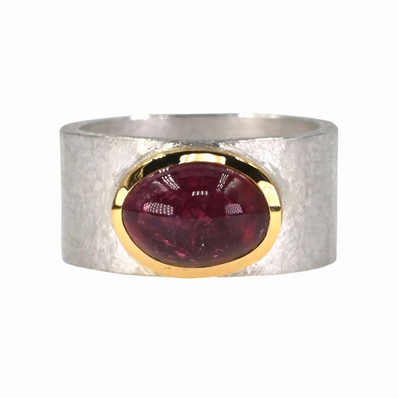 Bague argent et tourmaline rose