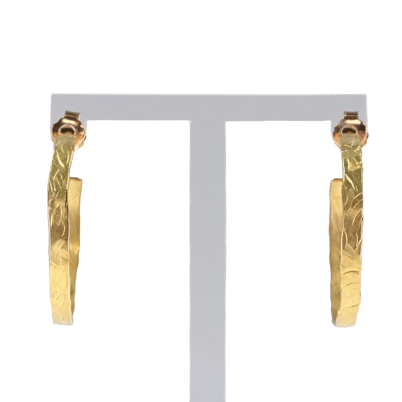 Créoles d’or jaune martelé