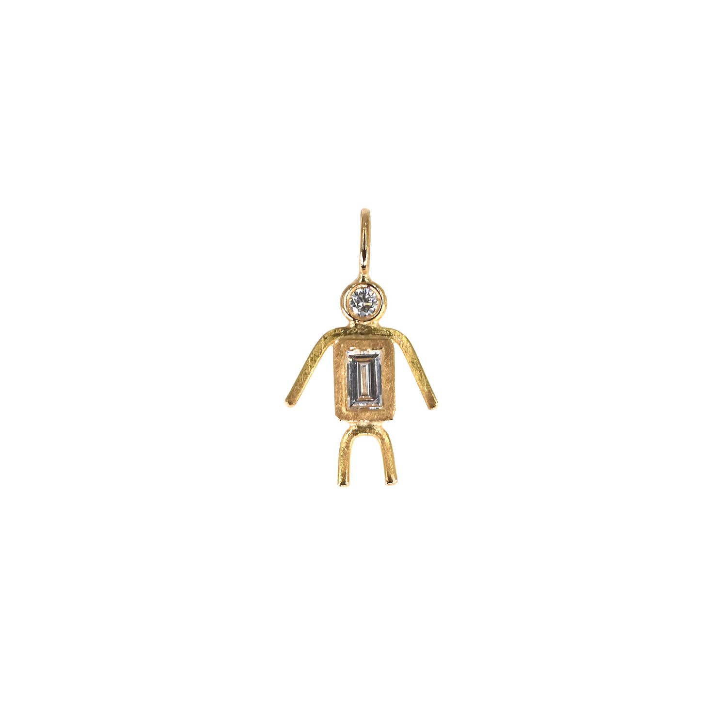 Pendentif personnage or et diamant