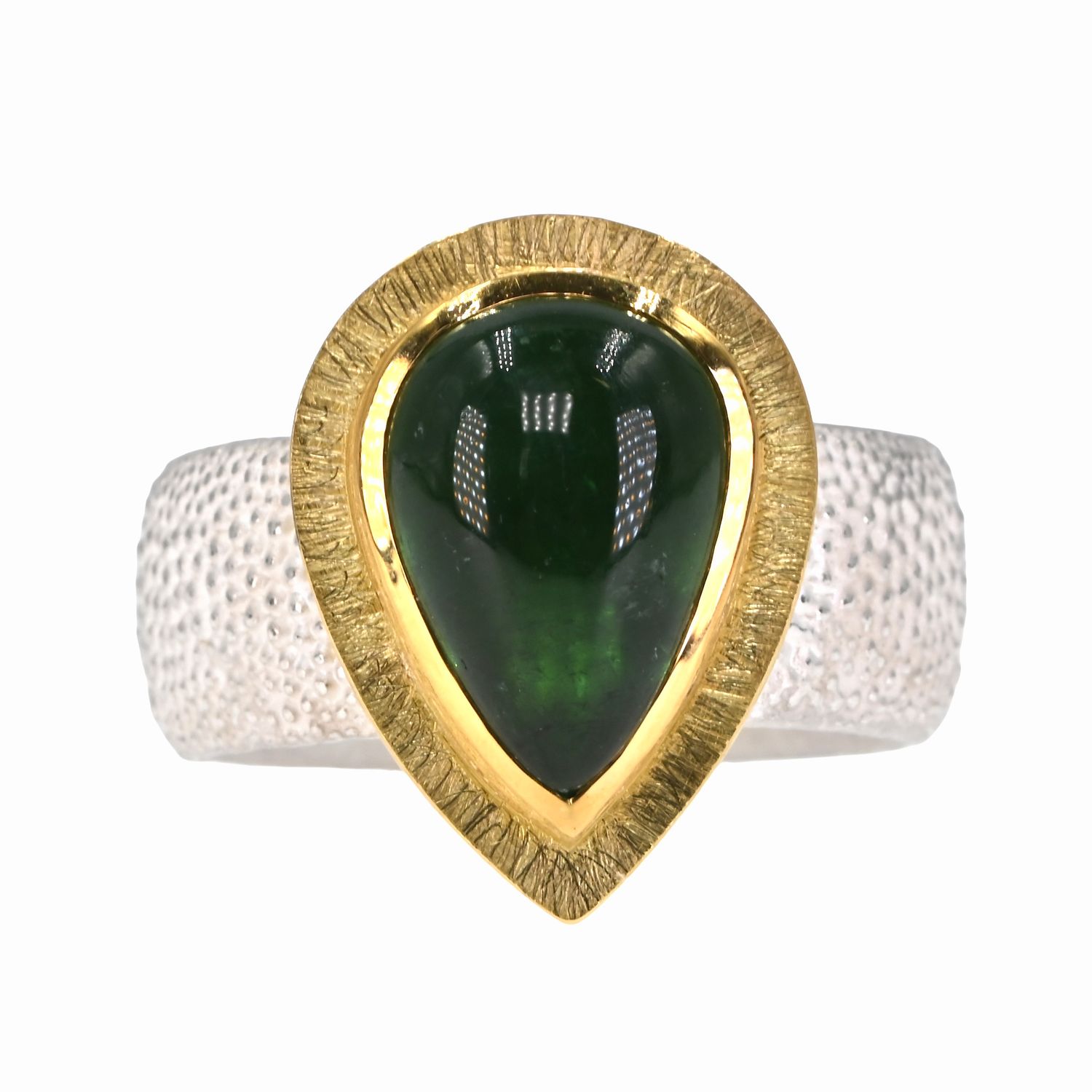Bague argent et tourmaline verte Bague argent et tourmaline verte