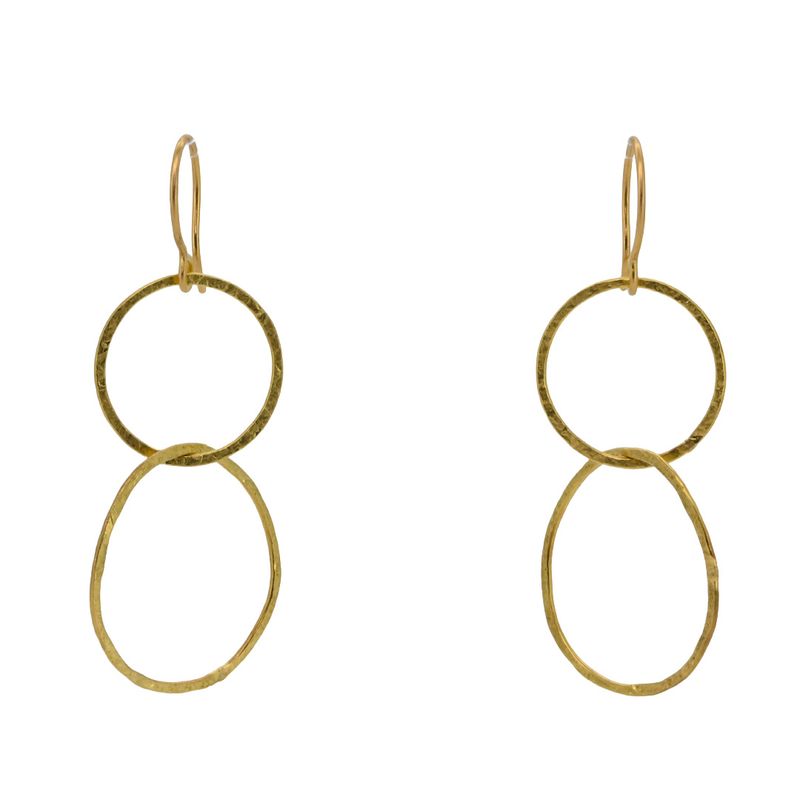 Boucles d'oreilles duo d'anneaux d’or Boucles d'oreilles duo d'anneaux d’or
