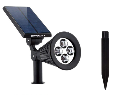 2-en-1 Solar a prueba de agua para jardín al aire libre, sensor de seguridad oscuro detección Auto.