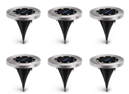 Foco de  disco resistente al agua para exteriores con energía Solar 16LED lámparas enterradas decoración del jardín Luz de paisaje (paquete de 4)