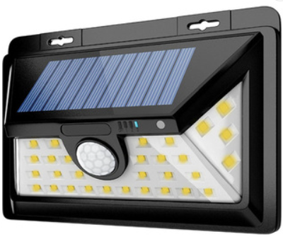 Foco solar 102 led con  sensor de luz para pared
