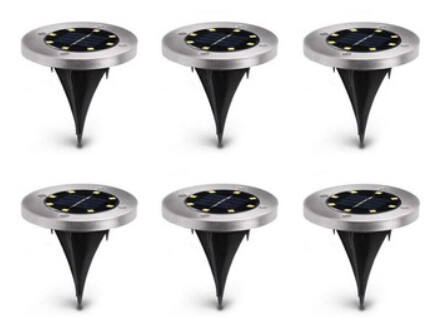 Foco de  disco resistente al agua para exteriores con energía Solar 16LED lámparas enterradas decoración del jardín Luz de paisaje (paquete de 4)
