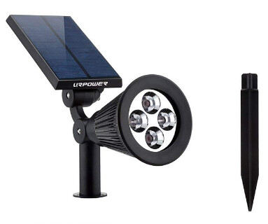 2-en-1 Solar a prueba de agua para jardín al aire libre, sensor de seguridad oscuro detección Auto.