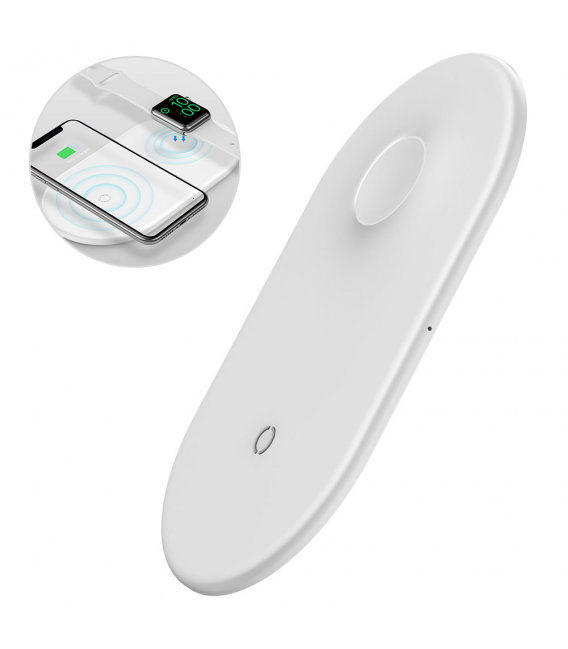 BASE CARGA INALÁMBRICA 2 EN 1 PARA APPLE