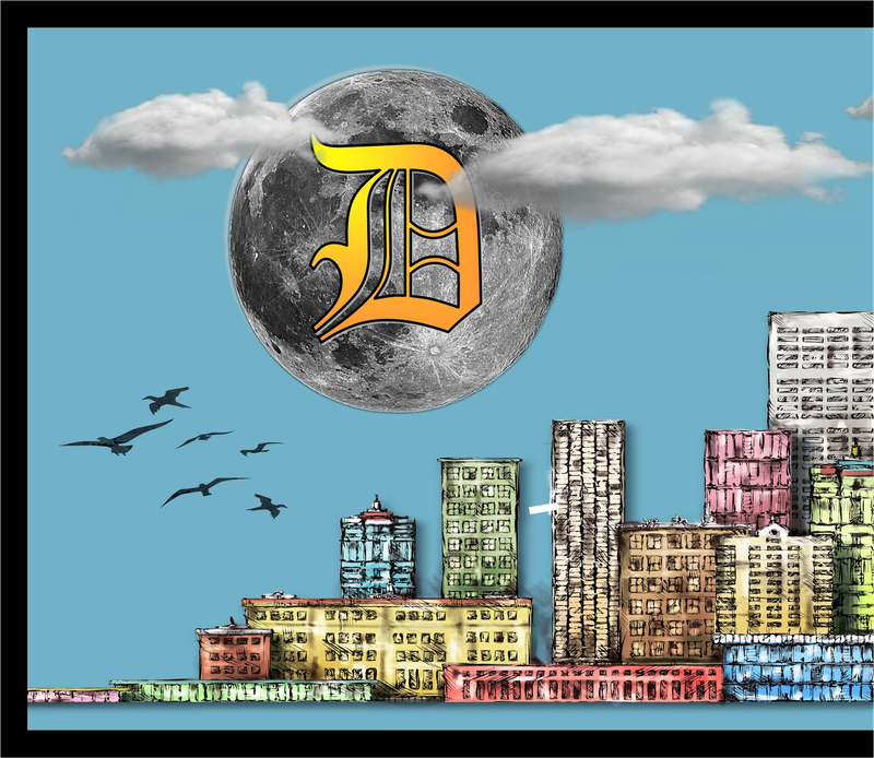 The D Cityscape With River and Birds