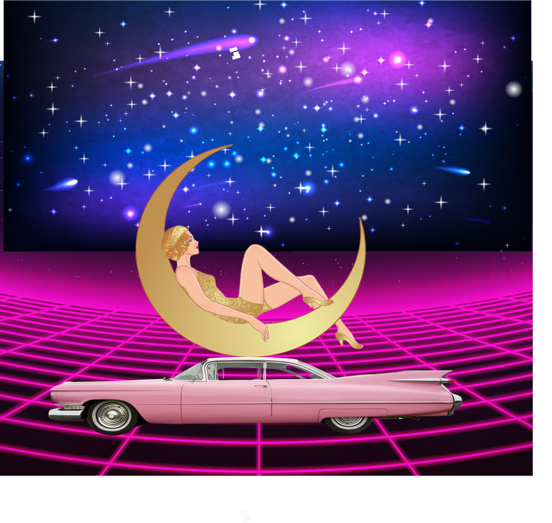 Pink Caddy and Lady Moon Pink Caddy and Lady Moon