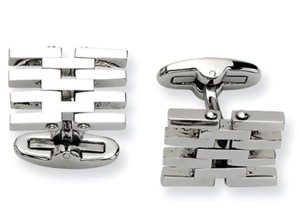 STAINLESS POLISH FANCY CUFF LINK